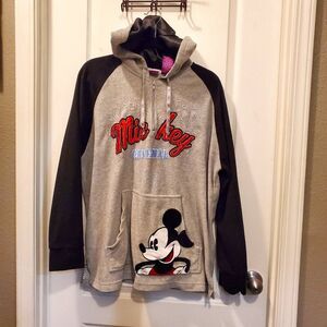 Mickey Mouse Disney 3/4 Zip Fleece hoodie w/silky lined hood 2XL